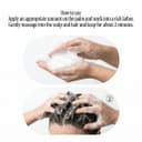 Two-step guide for Peptino Shampoo: foaming the product in hands and massaging it into the scalp for 2 minutes.
